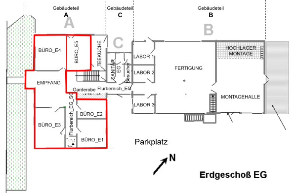 Grundriss Betriebsgebäude EG